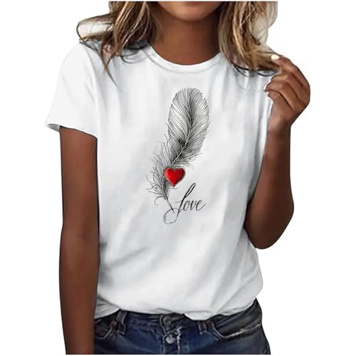 T Shirt Damen T-Shirts Weiß Kurzarm Blusen Baumwolle Tshirt Locker Oberteile Schwarzes Elegant T-Shirt Oberteil Sportshirt Sommer Bluse Shirts Frauen Schwarz Tops Rundhals Sport Tshirts S-3XL von Battnot