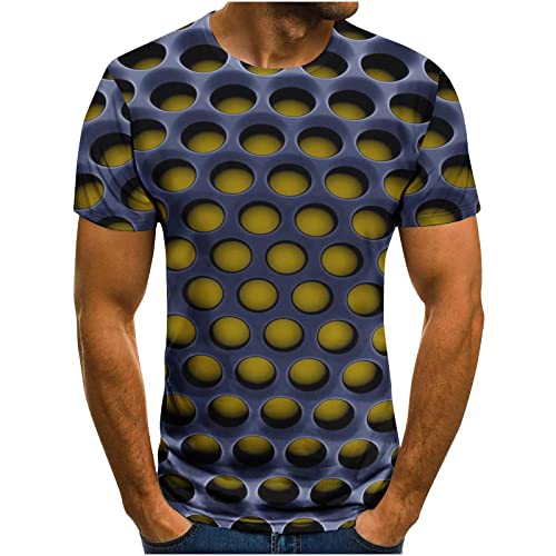 T-Shirt Herren 3D Druck Rundhals Kurzarm Shirt Lässig Lustig T Shirt Sommer Top Weich Bequem Oberteil Kleidung Bluse Mode Herren T Shirt Lustig Sommer 3D Druck Bluse Mens Funny Tshirts 3XL 5XL von Battnot