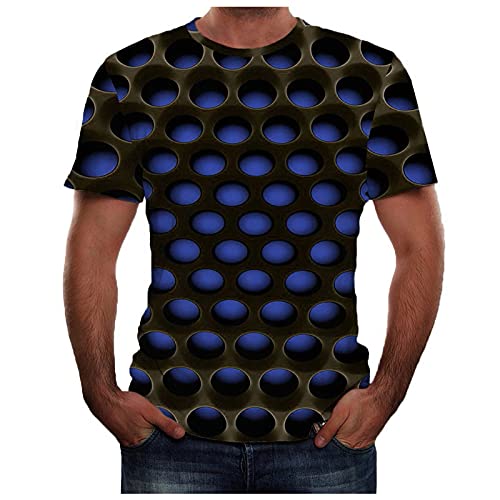 T-Shirt Herren 3D Druck Rundhals Kurzarm Shirt Lässig Lustig T Shirt Sommer Top Weich Bequem Oberteil Kleidung Bluse Mode Herren T Shirt Lustig Sommer 3D Druck Bluse Mens Funny Tshirts 3XL 5XL von Battnot