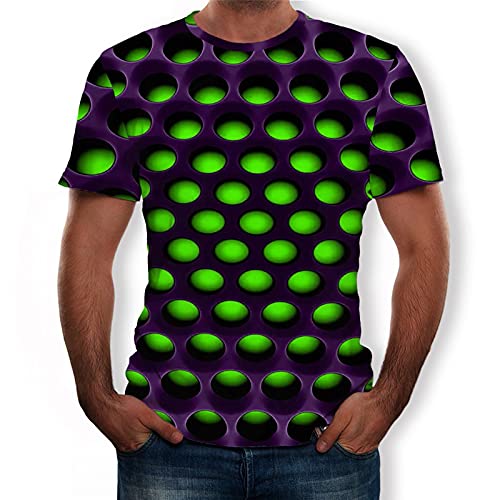 T-Shirt Herren 3D Druck Rundhals Kurzarm Shirt Lässig Lustig T Shirt Sommer Top Weich Bequem Oberteil Kleidung Bluse Mode Herren T Shirt Lustig Sommer 3D Druck Bluse Mens Funny Tshirts 3XL 5XL von Battnot