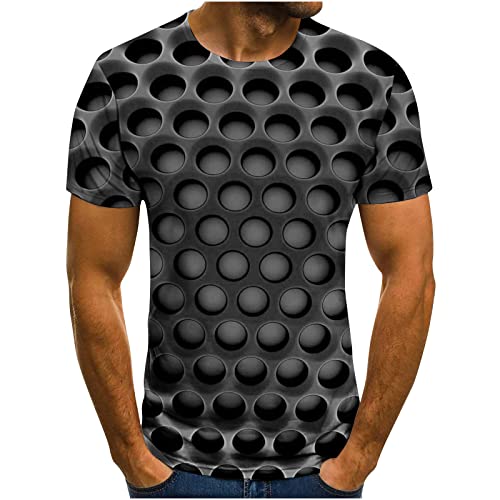 T-Shirt Herren 3D Druck Rundhals Kurzarm Shirt Lässig Lustig T Shirt Sommer Top Weich Bequem Oberteil Kleidung Bluse Mode Herren T Shirt Lustig Sommer 3D Druck Bluse Mens Funny Tshirts 3XL 5XL von Battnot