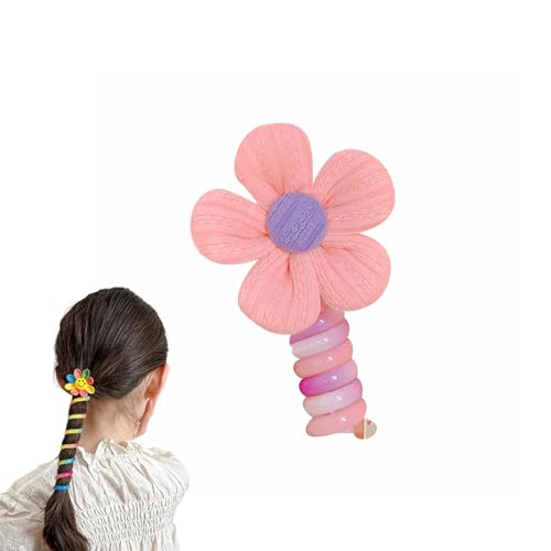 Telefonkabel Haargummi Bunte Telefondraht-Haarbänder Für Kinder, Telefonkabel Haarband für Damen und Mädchen Spiral Haargummis Haarbänder mit Schleife, Haargummi Mit Gerader Spirale (1pc#13) von Battnot