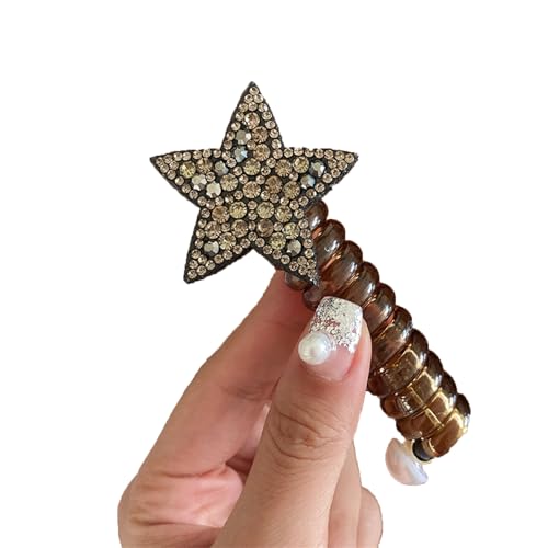 Telefonkabel Haargummi Bunte Telefondraht-Haarbänder Für Kinder, Telefonkabel Haarband für Damen und Mädchen Spiral Haargummis Haarbänder mit Schleife, Haargummi Mit Gerader Spirale (1pc#28) von Battnot