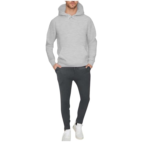 Trainingsanzug Herren 2 Teilig Jogginganzug Set Baumwolle Kapuzenpullover Und Baggy Jogginghose Bequemer Sportanzug Mit Kapuze Winter Warm Freizeitanzug FüR Gym Freizeit Fitnessanzug von Battnot