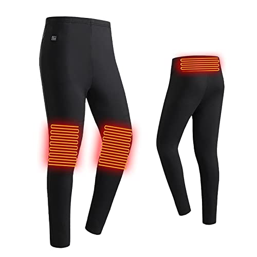 USB Elektrisch Beheizte Thermohose Leggings Herren 8 Heizungen Winter Warme Baumwolle Lange Hose Beheizte Hosen Thermohose Hosen für Kaltes Wetter Outdoor (Ohne Powerbank) von Battnot