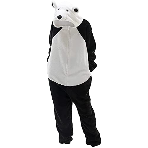 Unisex Pyjama Teddy Fleece Schlafanzug Einteiler Jumpsuit Plüsch Onesie Warm Strampelanzug Schlafoverall Tier Kostüm Bär Overall Nachtwäsche Pyjama Einteiler Jumpsuit Onesie Schlafoveralls von Battnot