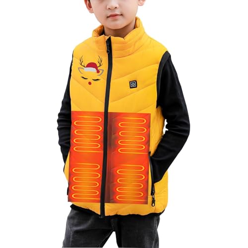 Upgrade Elektrisch Heizweste for Kinder Beheizbare Weste Kinder Elektrische beheizte Winterjacke USB-beheizte Kinderjacke, intelligenter beheizter Mantel, elektrische Körperwärmerweste von Battnot