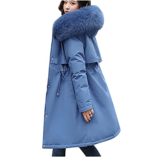 Winterjacke Damen Daunenmantel Lange Daunenjacke Warm Winterparka Dicke Steppjacke Daunenmantel Casual Wintermantel Outdoorjacke mit Kapuze Damen Daunenjacke Lang Mantel Steppmantel Wintermantel von Battnot