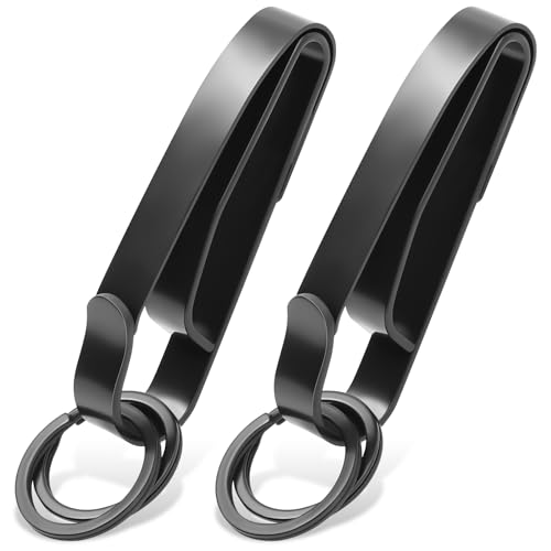 2 x Gürtel-Schlüsselhalter, verbesserter doppelseitiger Schnellverschluss-Schlüsselhalter mit abnehmbarem Schlüsselanhänger, hochwertiger Schlüsselringhalter für Polizei, Feuerwehrbehörden und von Batur