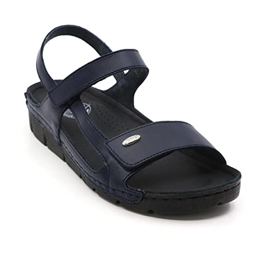 Batz MIRI Lederschuhe Sandalen Sandalette Clog Pantolette Komfortschuhe Hausschuhe, Damen, Dunkelblau, EU 37 von Batz