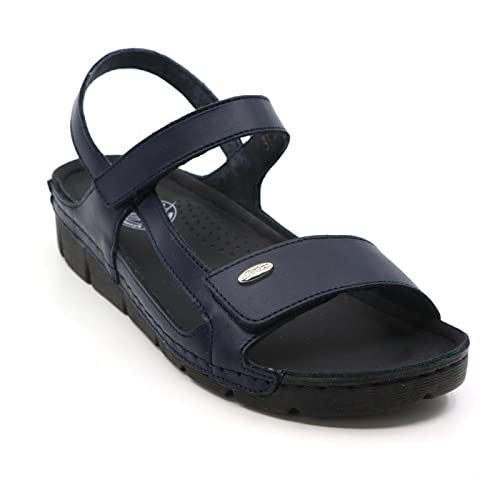 Batz MIRI Lederschuhe Sandalen Sandalette Clog Pantolette Komfortschuhe Hausschuhe, Damen, Dunkelblau, EU 38 von Batz