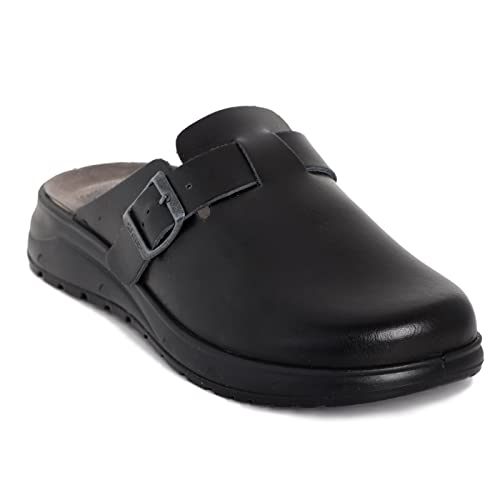 Batz Mark Lederschuhe Sandalen Sandalette Clog Pantolette Komfortschuhe Hausschuhe, Herren, Schwarz, EU 43 von Batz