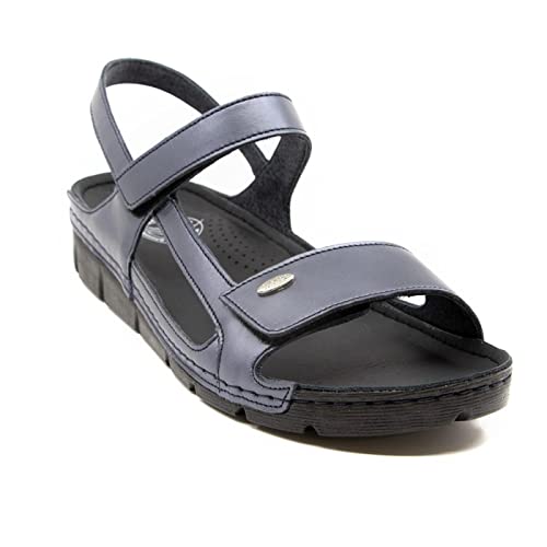 Batz Miri Lederschuhe Sandalen Sandalette Clog Pantolette Komfortschuhe Hausschuhe, Damen, Mittelblau, EU 39 von Batz