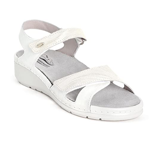 Batz REGINA Lederschuhe Sandalen Sandalette Clog Pantolette Komfortschuhe Hausschuhe, Damen, Weiß, EU 36 von Batz