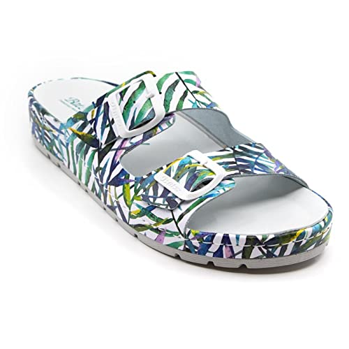 Batz ZIMI Lederschuhe Sandalen Sandalette Clog Pantolette Komfortschuhe Hausschuhe, Damen, Dschungel, EU 41 von Batz