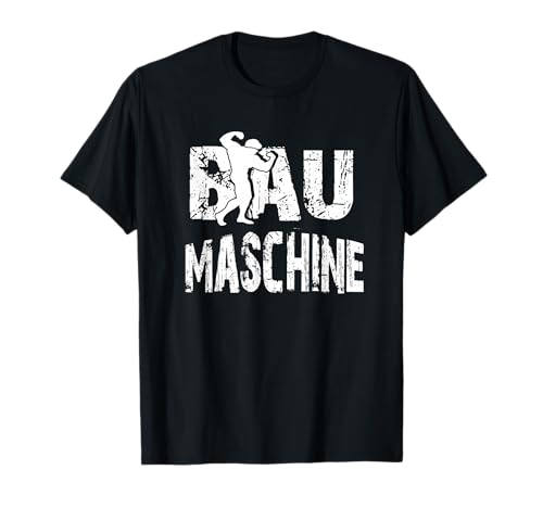 Herren Bau Maschine Handwerker T-Shirt Bauleiter Polier Kind T-Shirt von Bauarbeiter Baustelle Shirt Bagger