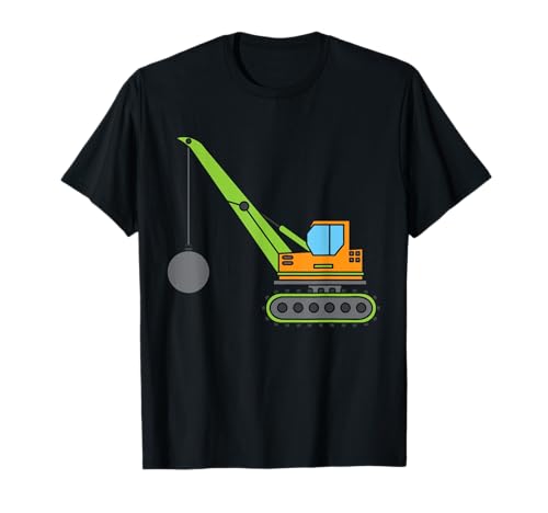 Kranfahrer Abrissbirne Baustelle Abreißen Kinder Bauarbeiter T-Shirt von Bauarbeiter Geschenke Baustellfahrzeug Bagger Kran