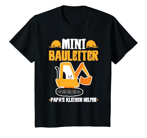Kinder Kinder Mini Bauleiter Bagger Junge Baustelle T-Shirt von Bauarbeiter Geschenke Jungen für Mini Bauherren