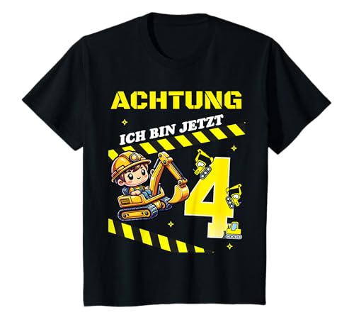 Kinder 4. Geburtstag Bagger Bauarbeiter 4 Jahre Alt Junge Geschenk T-Shirt Kinder 4. Geburtstag Bagger Bauarbeiter 4 Jahre Alt Junge Geschenk T-Shirt von Bauarbeiter Kinder Geburtstag Geschenk Designs