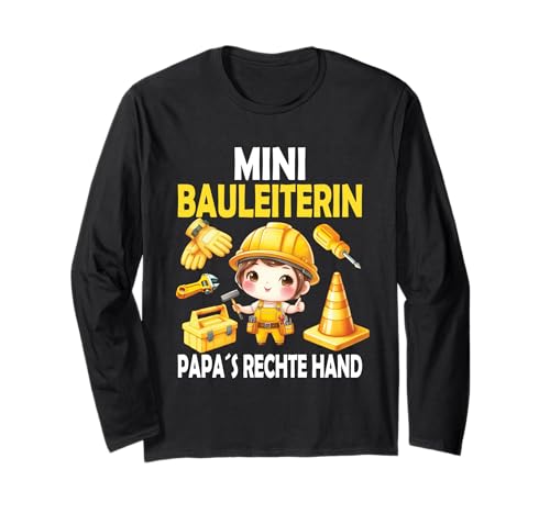 Süßes Kinder Mini Bauleiterin Papas Rechte Hand Baustelle Langarmshirt Süßes Kinder Mini Bauleiterin Papas Rechte Hand Baustelle Langarmshirt von Bauarbeiterin Bagger Bauherr Mädchen Richtfest