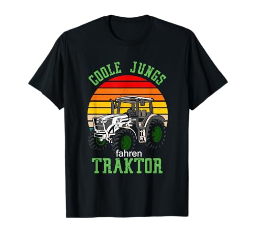 Coole Jungs fahren Traktor - Trecker Kinder Jungen Geschenk T-Shirt von Bauer Landwirtschaft & Traktor Geschenkidee Shop