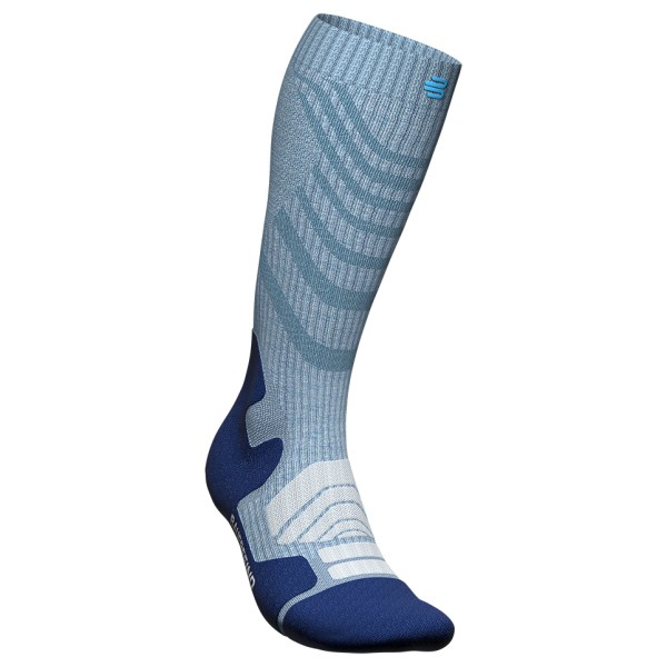 Bauerfeind Sports - Women's Outdoor Merino Compression Socks - Kompressionssocken Gr 35-38 - L: 41-46 cm;35-38 - M: 36-41 cm;35-38 - S: 32-36 cm;39-42 - L: 41-46 cm;39-42 - M: 36-41 cm;39-42 - S: 32-36 cm;43-46 - L: 41-46 cm;43-46 - M: 36-41 cm;43-46 - S: 32-36 cm blau/grau;grau von Bauerfeind Sports