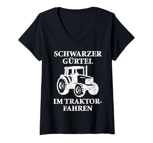Damen Traktor Spruch Lustig Traktorfahrer Bauer Landwirt Geschenk T-Shirt mit V-Ausschnitt Damen Traktor Spruch Lustig Traktorfahrer Bauer Landwirt Geschenk T-Shirt mit V-Ausschnitt von Bauernhof Farm Kleidung Von JOHN ROMEO