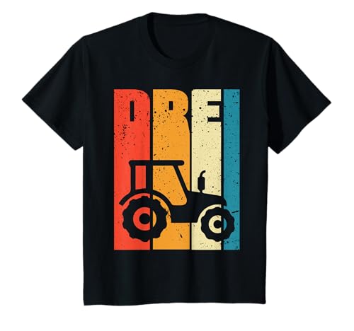 Kinder Traktor Geburtstag Design für Kinder, 3 Jahre Geschenk Idee T-Shirt von Bauernhof Geburtstag Traktor Designs für Kinder