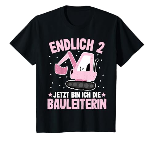 Bagger Zwei Jahre | Baustelle | 2. Geburtstag Mädchen Bagger T-Shirt von Baufahrzeug Geschenke Kindergeburtstag by 83-Tees