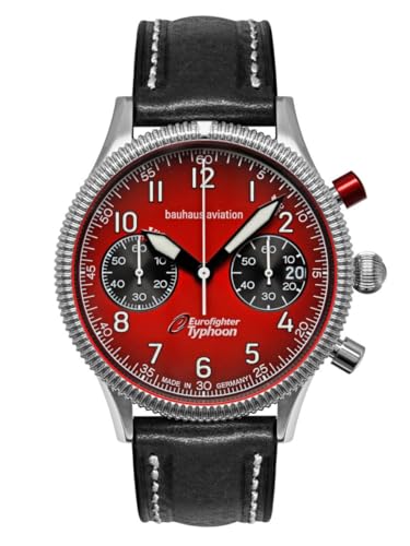 Bauhaus 2576-5 Eurofighter Typhoon Herrenuhr Made in Germany mit Edelstahlgehäuse & Lederband von Bauhaus