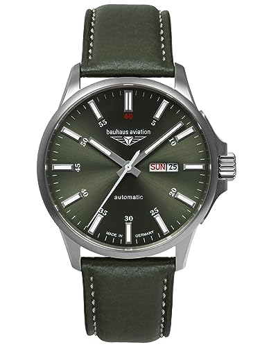 Bauhaus Aviation Herren-Fliegeruhr Automatik DayDate Grün 2866-4 von Bauhaus