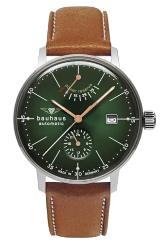 Bauhaus Herrenuhr Automatik Serie Dessau 5 ATM mit Lederband 2060-4 von Bauhaus