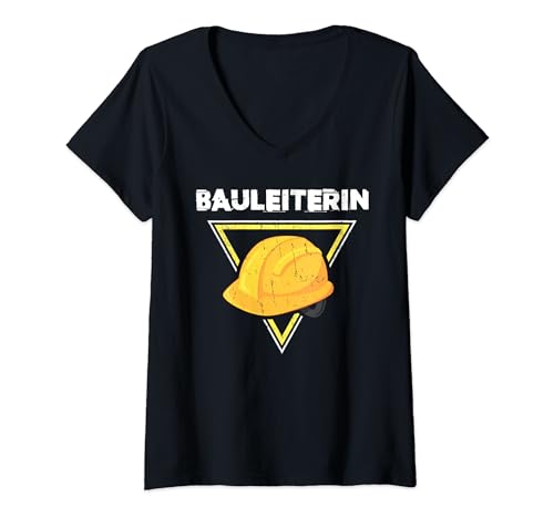 Damen Bauleiterin - Bauarbeiter Kostüm - Bauaurbeiterhelm Helm T-Shirt mit V-Ausschnitt Damen Bauleiterin - Bauarbeiter Kostüm - Bauaurbeiterhelm Helm T-Shirt mit V-Ausschnitt von Bauleiter & Bauleiterin Set Bauarbeiter Kostüm