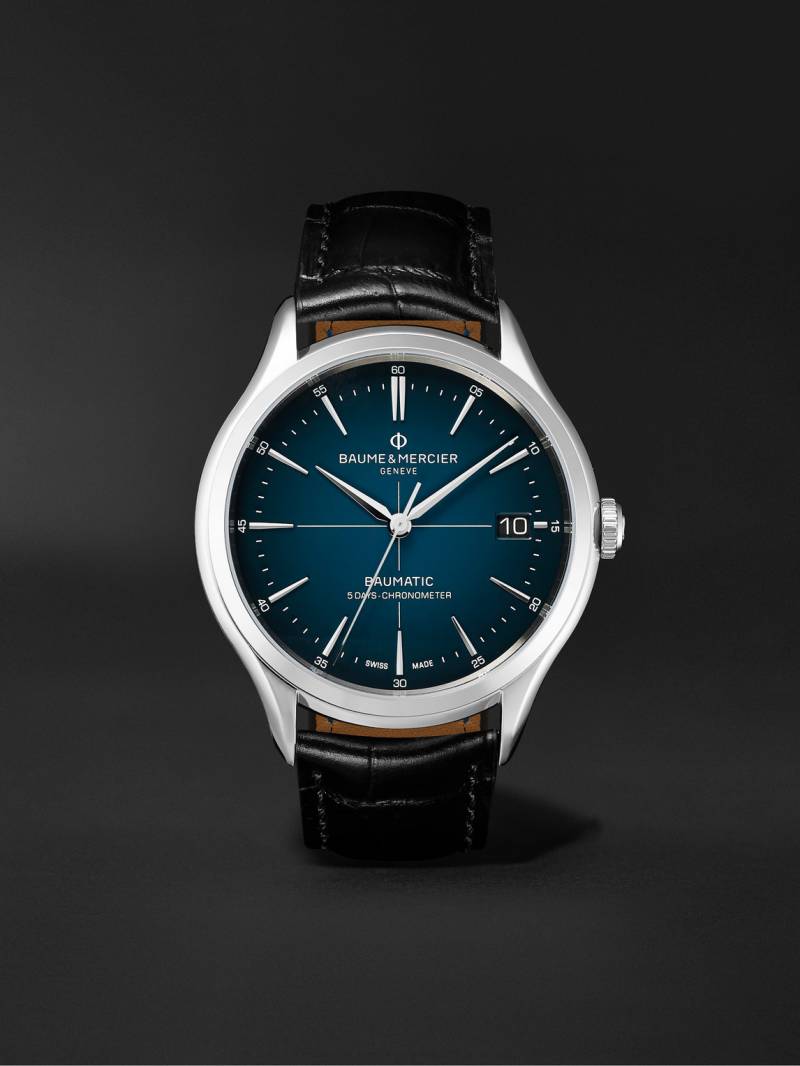 Baume & Mercier - Clifton Baumatic Automatic Chronometer 40mm Stainless Steel and Alligator Watch, Ref. No. M0A10467 - Men - Blue von Baume & Mercier