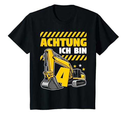 Bagger Jungs Achtung Ich Bin 4 Baumeister T-Shirt von Baumeister Bagger Baggerfahrer Geschenke