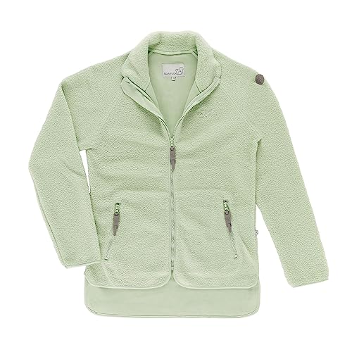 Baumfuchs Damen Fleecejacke Uni mit Stehkragen - Berberfleecejacke mit Reißverschluss in Sage Größe XXL von Baumfuchs