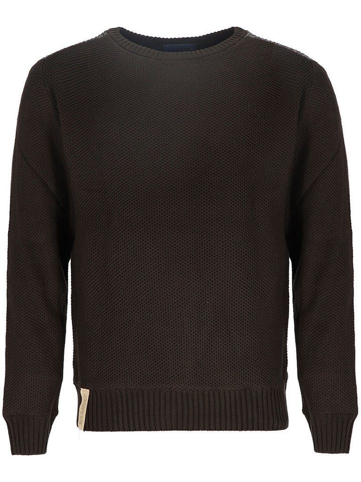 Baumfuchs Rundhalspullover Herren Strickpullover mit Polarfleece gebondet und Strickmuster von Baumfuchs