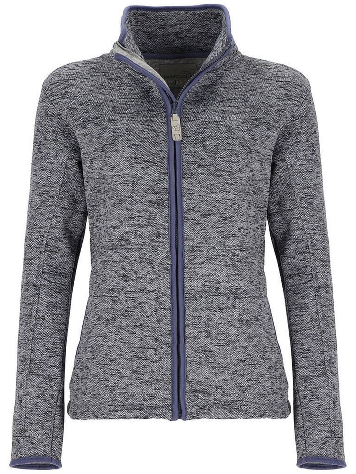 Baumfuchs Strickfleecejacke Damen Fleecejacke im Zick-Zack-Streifen-Design mit Stehkragen von Baumfuchs