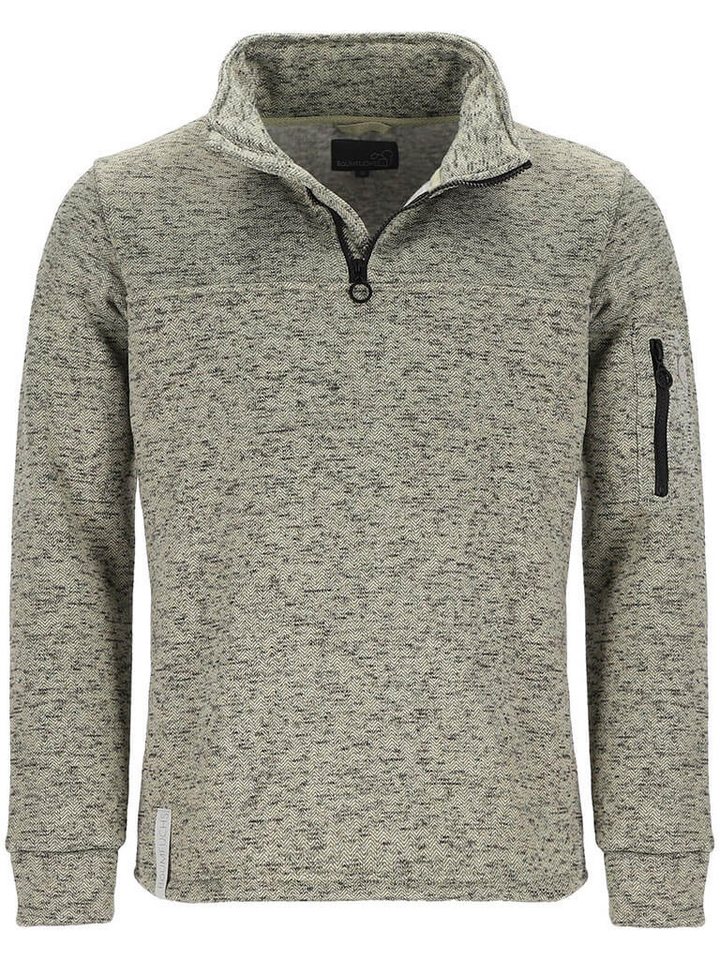 Baumfuchs Troyer Herren Strickfleece-Pullover mit Troyer-Kragen und Ärmeltasche von Baumfuchs