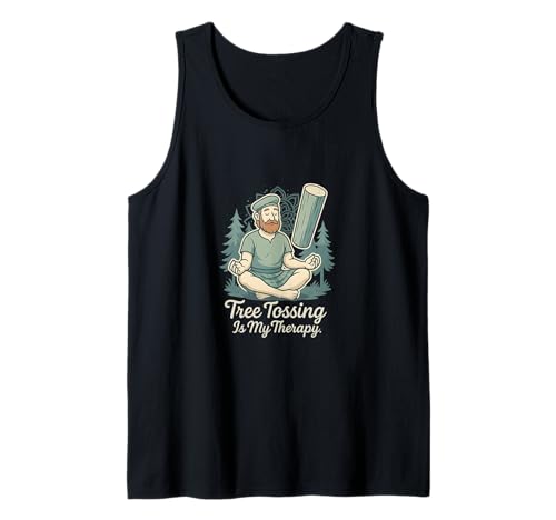 Herren Tree Tossing is My Therapy Baumstammwerfen Tank Top von Baumstammwerfen Highland Games Therapie