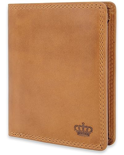 Baur Herren Geldbörse Echtes Leder | Geldbeutel mit RFID Schutz | Großes Portemonnaie Hochformat | Geldtasche mit Münzfach | Wallet (Hochformat Standard, Camel) von Baur since 1976