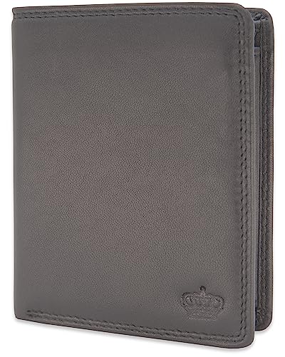 Baur Herren Geldbörse Echtes Leder Nappa | Geldbeutel mit RFID Schutz | Portemonnaie Hochformat | Geldtasche mit Münzfach |Wallet mit viele Kartenfächer (Hochformat Standard, Dunkel Braun) von Baur since 1976