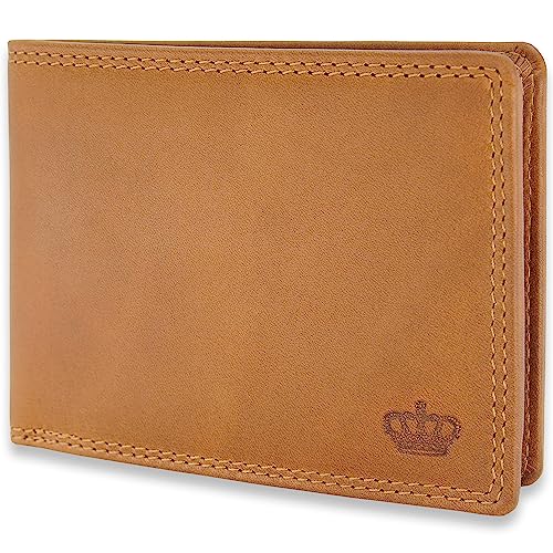 Baur Herren Geldbörse Echtes Leder | Geldbeutel mit RFID Schutz | Portemonnaie Querformat | Geldtasche mit Münzfach und und Kartenfächer | Wallet (Querformat Groß, Camel) von Baur since 1976