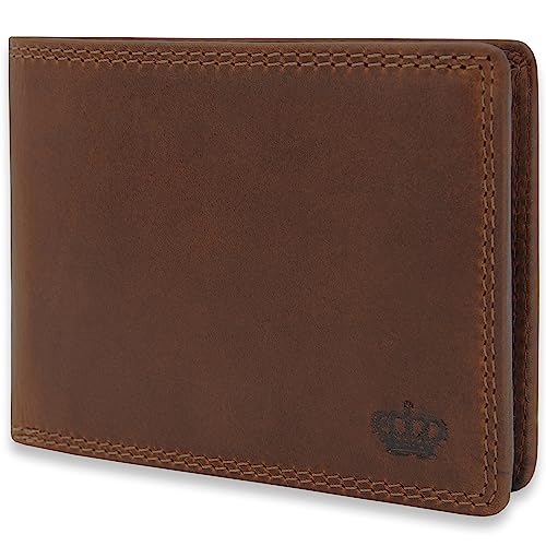 Baur Herren Geldbörse Echtes Leder | Geldbeutel mit RFID Schutz | Portemonnaie Querformat | Geldtasche mit Münzfach und und Kartenfächer | Wallet (Querformat Groß, Dunkel Braun) von Baur since 1976