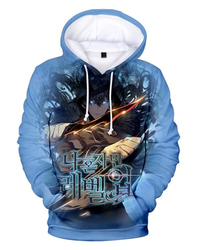Bauxhie Anime Solo Leveing Hoodie Sung Jin Woo Cosplay 3D gedruckt Pullover Langarm Sweatshirt für Unisex (Stil 4, XXXL) von Bauxhie