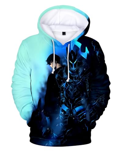 Bauxhie Anime Solo Leveing Hoodie Sung Jin Woo Cosplay 3D gedruckt Pullover Langarm Sweatshirt für Unisex (Stil 5, S) von Bauxhie