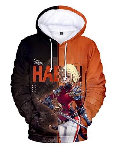 Bauxhie Anime Solo Leveing Hoodie Sung Jin Woo Cosplay 3D gedruckt Pullover Langarm Sweatshirt für Unisex (Stil 7, M) von Bauxhie