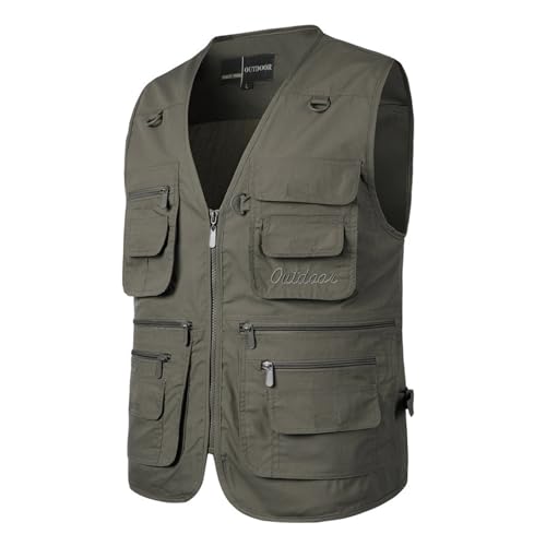 Bauzuoyo Herren Outdoor Weste Cargo Weste Arbeitsweste Herren Dünne Anglerweste Mit Vielen Taschen Leicht Softshelljacke Ohne Ärmel Multifunktionsweste Einfarbig Westen Sommerweste Sportwesten Bauzuoyo Herren Outdoor Weste Cargo Weste Arbeitsweste Herren Dünne Anglerweste Mit Vielen Taschen Leicht Softshelljacke Ohne Ärmel Multifunktionsweste Einfarbig Westen Sommerweste Sportwesten von Bauzuoyo