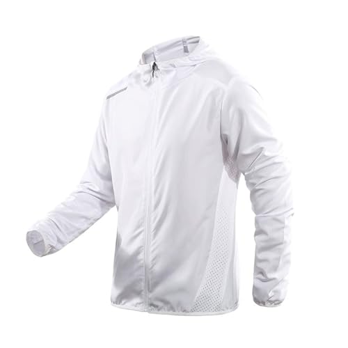 Bauzuoyo Hoodie Herren Leicht Dünn - UV Sonnenschutz Jacke Schnelltrocknende Laufjacke Atmungsaktives Kapuzenpullover Trainingsjacke mit Reißverschluss Sommer Outdoor Sport Jacke Mesh von Bauzuoyo