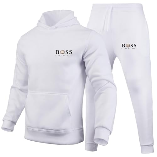 Bauzuoyo Jogging Set für Herren Trainingsanzug Set 2 Teilig Jogginganzug Hoodie Und Hosen Loose Fit Sportanzug mit Kapuze Trainingsanzug Langarm Oversize Trainingsanzug Warm Freizeitanzug von Bauzuoyo